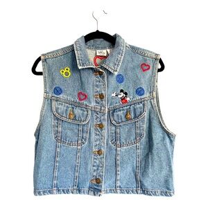 DISNEY Vintage Micky Mouse Denim Vest Women’s Large